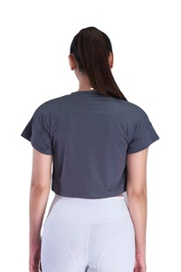 เสื้อครอปท็อปผู้หญิง NURAK SPORTS คอกลม แขนสั้น ลายเรียบ ผ้าฝ้าย 100% แห้งเร็ว ระบายอากาศดี เหมาะสำหรับฤดูร้อน ปรับแต่งได้ - Product Image 2