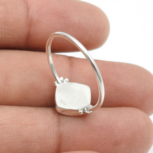 Fabuloso aspecto 925 plata esterlina turquesa Natural piedra preciosa forma de cojín anillo para mujer niñas joyería hecha a mano proveedores a granel - Product Image 5