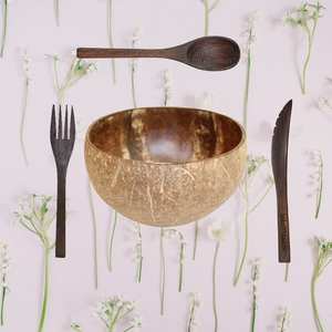 Tazón de Coco Ecológico Hecho a Mano, Tazón de Servir de Cáscara de Coco Natural para Ensaladas, Smoothies, Frutas, Arroz y Decoración del Hogar - Product Image 4