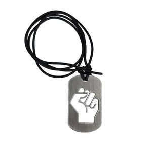 Leather <b>Custom</b>-Design Kink <b>Dog</b> <b>Tag</b> with FIST Image <b>Custom</b> Color Available - Product Image 6