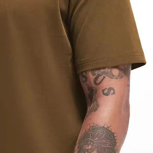 T-shirts en coton 100% de poids lourd, couleur unie, surdimensionnés, vente en gros, personnalisables, pour hommes, 300 g/m², t-shirt d'été pour hommes, impression de logo personnalisée - Product Image 6