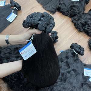 Recién llegado, extensiones de cabello humano Remy virgen de Vietnam de trama dibujada doble, paquete sin procesar, sin enredos, sin desprendimiento, preadherido HD - Product Image 2