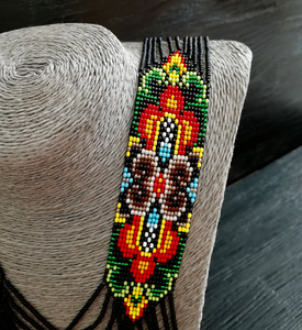 Beautifully Handmade Trendy <b>Long</b> Art Colorful Geometric Beadwork Tassel <b>Necklace</b> Boho Jewelry Seed Bead <b>Necklace</b> - Product Image 2