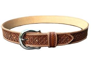 Men's Genuine Handcrafted Embossed Leather <b>Belt</b> with Vintage <b>Western</b> Buckle - Product Image 4