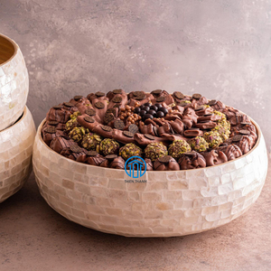 High Quality Eid Holiday Mother of Pearl Serving Trays Capiz Shell Tray <b>Set</b> Serving Handmade in Vietnam Factory Direct OEM ODM - Product Image 3