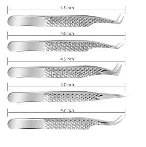 Juego de Pinzas para Pestañas Profesionales Hechas a Medida, de 90 Grados, de Acero Inoxidable de Alta Calidad con Punta Puntiaguda - Product Image 3
