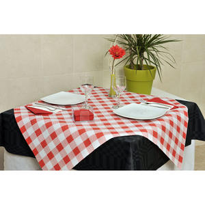 Tovaglia Bianca 100x100cm con Stampa Rossa, Carta Professionale, Confezionata e Codificata, B2B - Product Image 1