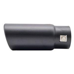 Terminale rotondo diametro 66mm inclinato in acciaio inossidabile nero - Product Image 4