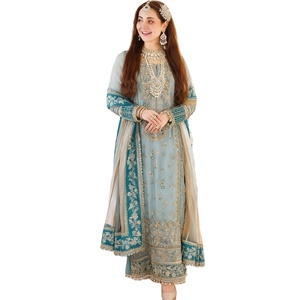 ชุดแต่งงานสวยงามแบบ Salwar Kameez ขายดี ชุดเดรสเสื้อเชิ้ตยาวพร้อมงานปักมือ ชุด Shalwar Kameez Kurta ของปากีสถาน คอลเลคชั่นวันอีด ปี 2026 - Product Image 1