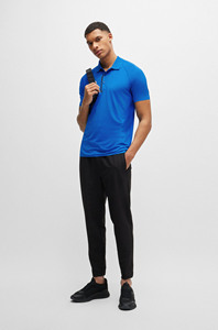 Polo à manches courtes pour hommes, coupe ajustée, en coton respirant, col classique, vêtements d'été décontractés - Product Image 3