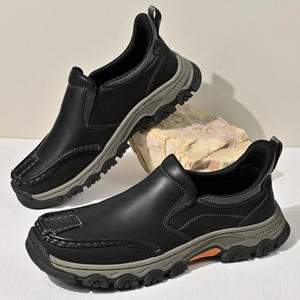 New Slip On Casual Leather <b>Shoes</b> <b>For</b> <b>Men</b> Hand Stitched <b>Lightweight</b> Non Slip Wear Resistant Four Seasons Comfort Daily Footwear - Product Image 3