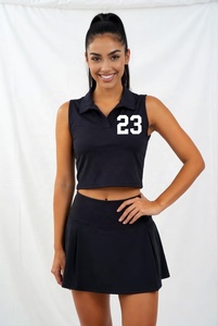 Vêtements de sport pour femmes, 100 % polyester, uniforme de tennis, chemises sans manches, jupes, uniforme de badminton et de tennis - Product Image 5