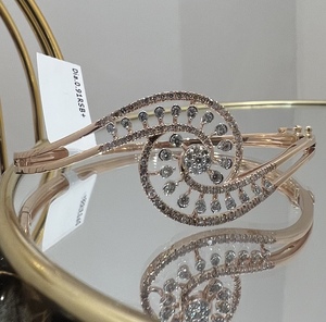 Bracelet et bracelet rond en or 14K et 18K avec diamant jaune et blanc naturel pour femme certifié tiers - Product Image 3