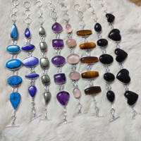 Bracelets jonc unisexes en pierres précieuses naturelles mélangées, vente en gros, cadeau, bijoux en cristal de qualité supérieure, bracelets à chaîne en vrac