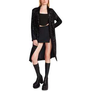 Giacca Bomber Reversibile in Raso da Donna Steve Madden, Modello Show Stopper con Paillettes, Imbottita, per Autunno/Inverno, con Applicazioni, Nera - Product Image 1