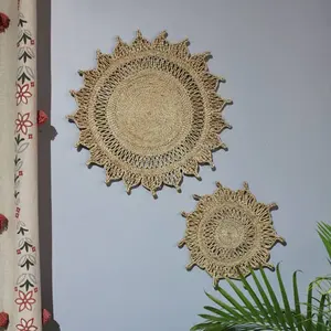 Decoración de pared tejida a mano, arte de yute de aspecto moderno, arte de pared de yute elegante para el hogar, decoración de Hotel, uso al por mayor - Product Image 4