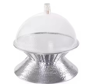 Aluminium Design Dessert Displayer Dome Lid Large Size Party Wedding Dates <b>Bowl</b> Serving Table Sweets <b>Snack</b> Usage - Product Image 1