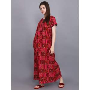 ชุดนอนยาวสีชมพูสำหรับผู้หญิง Evolove ผ้าฝ้าย 100% เนื้อนุ่มพิเศษ สวมใส่สบาย ลายพิมพ์ลำลอง ชุดนอน ODM ดีไซน์สวยใส่สบายสำหรับสุภาพสตรี - Product Image 4