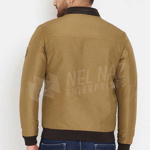 Chaqueta de bombardero de hombre con logotipo impreso personalizado de alta calidad, venta al por mayor, ropa de invierno de lona con cuello levantado, chaqueta OEM - Product Image 3