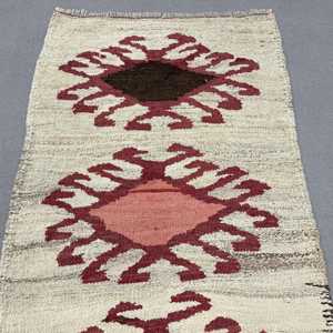 Vintage 2.7x11.2 ft Rug, Turkish <b>Runner</b> Rug, <b>Red</b> Animal Print Rug - Product Image 5