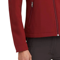 Veste softshell pour femme, résistante à l'eau, coupe-vent, légère, athlétique, pour activités de plein air, fermeture éclair intégrale, rouge