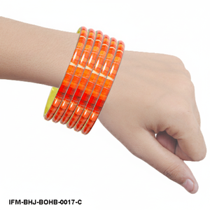 Handcrafted Natural Horn and Polished Brass <b>Bangle</b> <b>Bracelet</b> Ethnic Inlay Boho Jewelry for Women - Product Image 4