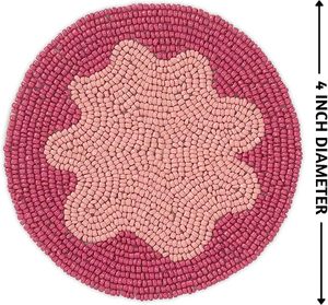 Dessous de verre perlé de marque Dessous de verre perlé à la main de haute qualité fonctionne avec un design floral personnalisé Dessous de verre à bas prix - Product Image 1