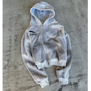 Ensemble de survêtement d'hiver pour homme en coton épais délavé style vintage, avec sweat à capuche et pantalon de jogging doublé polaire - Product Image 5