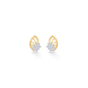 Pendientes de Cristal con Forma de Hoja y Tachuelas Doradas para Mujer - Product Image 3