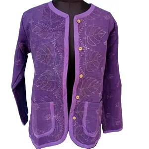 Красивая индийская куртка Khambadiya ручной работы, зимняя одежда, стеганая куртка Kantha, удобная Ночная одежда, куртка-кимоно