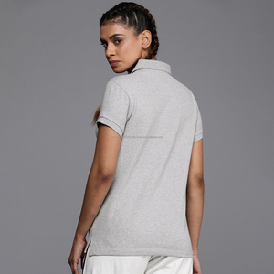 Camiseta de Algodón Elástica en 4 Direcciones de Alta Calidad, Manga Corta, Transpirable, Antibolitas, Casual, Moderna y Clásica para Mujer, Venta al por Mayor a Bajo Precio - Product Image 2