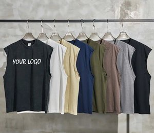 Manufacturer Custom 100% Cotton <b>Gym</b> Fitness <b>Tank</b> <b>Top</b> for <b>Men</b> Breathable Casual Workout <b>Tank</b> Muscle Drop Armhole Washed Mesh - Product Image 4