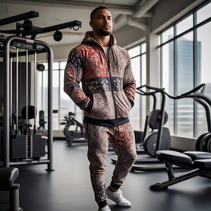 OEM Bandana impreso cremallera chaqueta y pantalón pijama chándal hombres Paisley sublimación deportes Jogging Zip-Up chándal hombres - Product Image 2