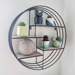 Estante de pared de hierro de primera calidad para exhibición de almacenamiento y utilidad con construcción de estilo vintage duradero para uso a largo plazo - Product Image 5