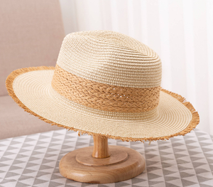 Women Bowler <b>Hat</b> <b>Summer</b> Beach Outdoor Travel Casual Striped Fashion Designer Paper Straw - Product Image 1