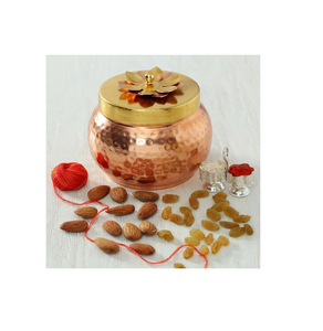 Tazón de Frutos Secos de Cobre Martillado, Plato de Aluminio para Servir Frutas y Verduras, Chapado en Oro, Tamaño Ideal para el Hogar - Product Image 1