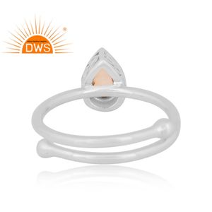 แหวนอัญมณีซิทรีนธรรมชาติปรับได้ดีไซน์ใหม่ - Product Image 4