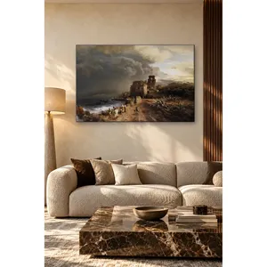 Impression sur toile de Fida Achenbach, village côtier sous des nuages orageux - Product Image 4