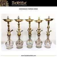 Ensemble de chicha Farida Premium de luxe égyptien en laiton massif, type droit, gravé à la main, laqué, pour vente en gros