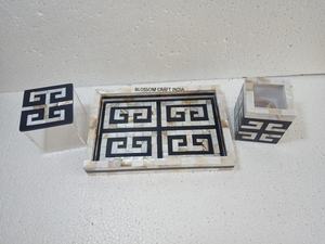 Handmade Arabic Traditional MDF Resin Mabkhara Incense Burner Mother Pearl Inlaid Bone <b>Oud</b> <b>Bakhoor</b> Tray for Home Use Eid Mubarak - Product Image 4