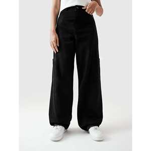 กางเกงคาร์โก้เอวสูงสีดำ รุ่นยูทิลิตี้ V1 ผ้าแคนวาส - Product Image 1