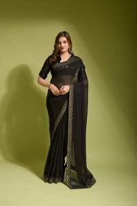 Blusa de satén con bordado de doble carrera, bordada con encaje - Product Image 4