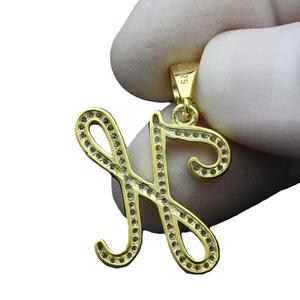 Pendentif en forme de lettre H, pendentif en diamant moissanite sans chaîne, argent sterling 925, pendentif glacé, cadeau d'anniversaire - Product Image 2