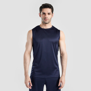 Custom Logo Gym Tank Top for Men Quick Dry Cotton/Spandex Plain <b>Vest</b> Plus Size Blank Sport Tank Top - Product Image 1