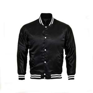 Bombardero de béisbol de dos tonos, chaquetas de satén Varsity para hombres, superventas, chaquetas universitarias de invierno de satén de estilo fresco personalizado, cuerpo de satén - Product Image 1