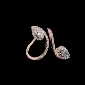 แหวนหมั้นเพชรขนาด2.11กะรัตแหวนลูกแพร์ตัด VVS-VS ชัดเจนสี E-F 14K โรสโกลด์เครื่องประดับชั้นดีผ่านการรับรองจริยธรรม - Product Image 6