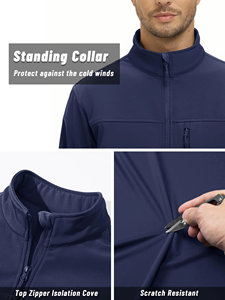 Chaqueta de concha suave de alta calidad, cómoda cremallera frontal, ropa informal a prueba de viento, chaquetas de manga larga para exteriores para hombres - Product Image 5
