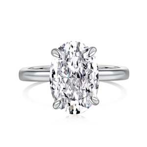 Jeulia Handmade Sterling <b>Silver</b> Oval Cut Moissanite Statement <b>Ring</b> for <b>Men</b> - Product Image 1