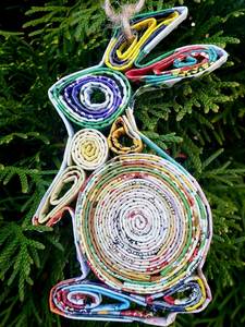 Venta al por mayor de conejito de papel reciclado ecológico, juguetes de Pascua hechos a mano para niños, buen precio de Vietnam, decoración navideña para el hogar - Product Image 5