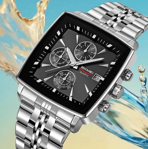 Reloj cronógrafo de estilo lujoso para hombre con diseño moderno y brazalete de metal - Product Image 1